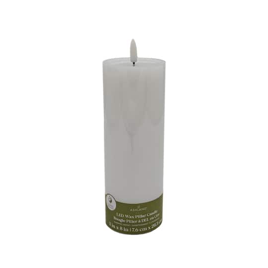 3" x 8" LED Wax Pillar Flickering Candle by Ashland